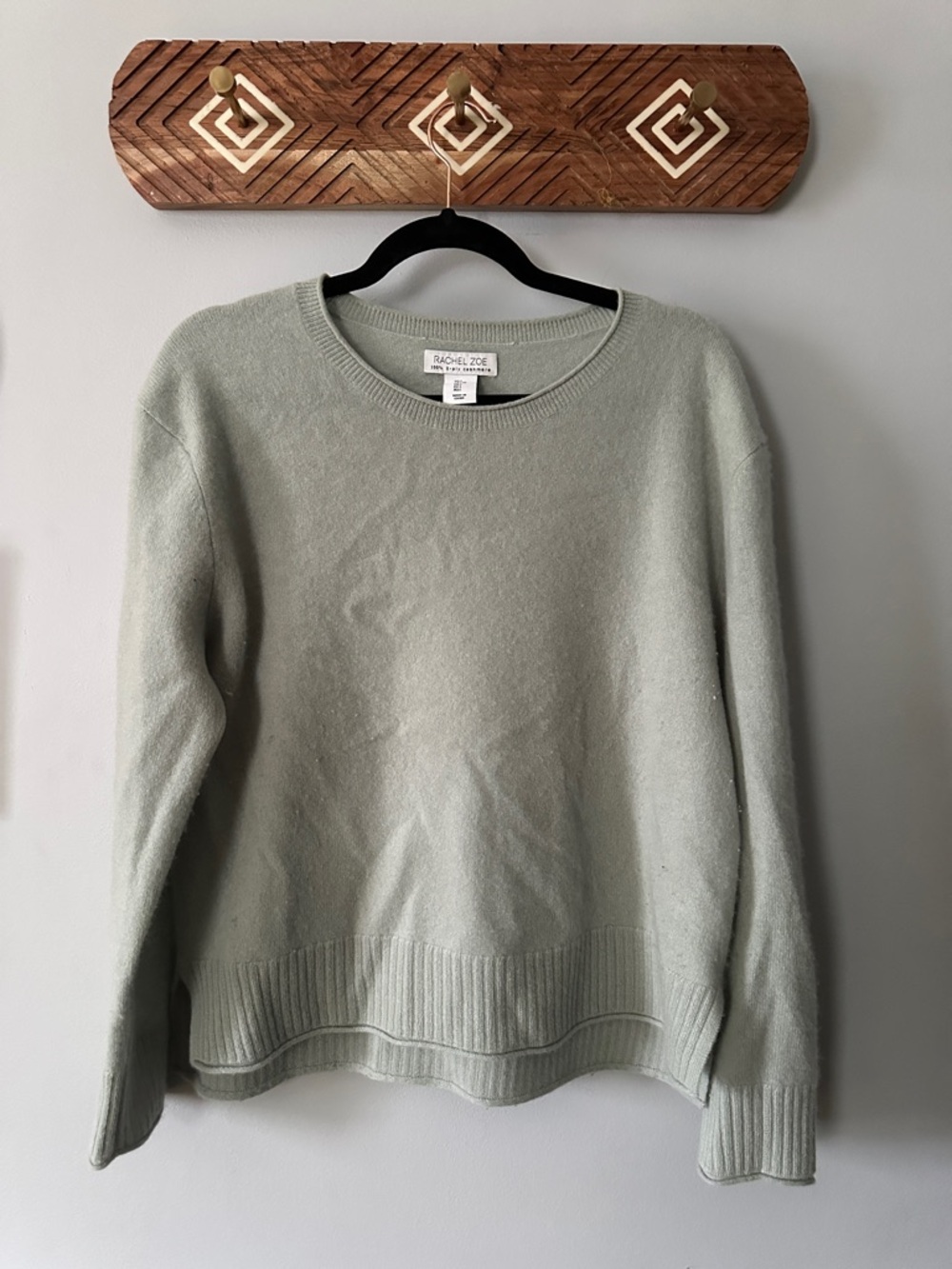 Rachel Zoe Sage Green Cashmere Crewneck Sweater